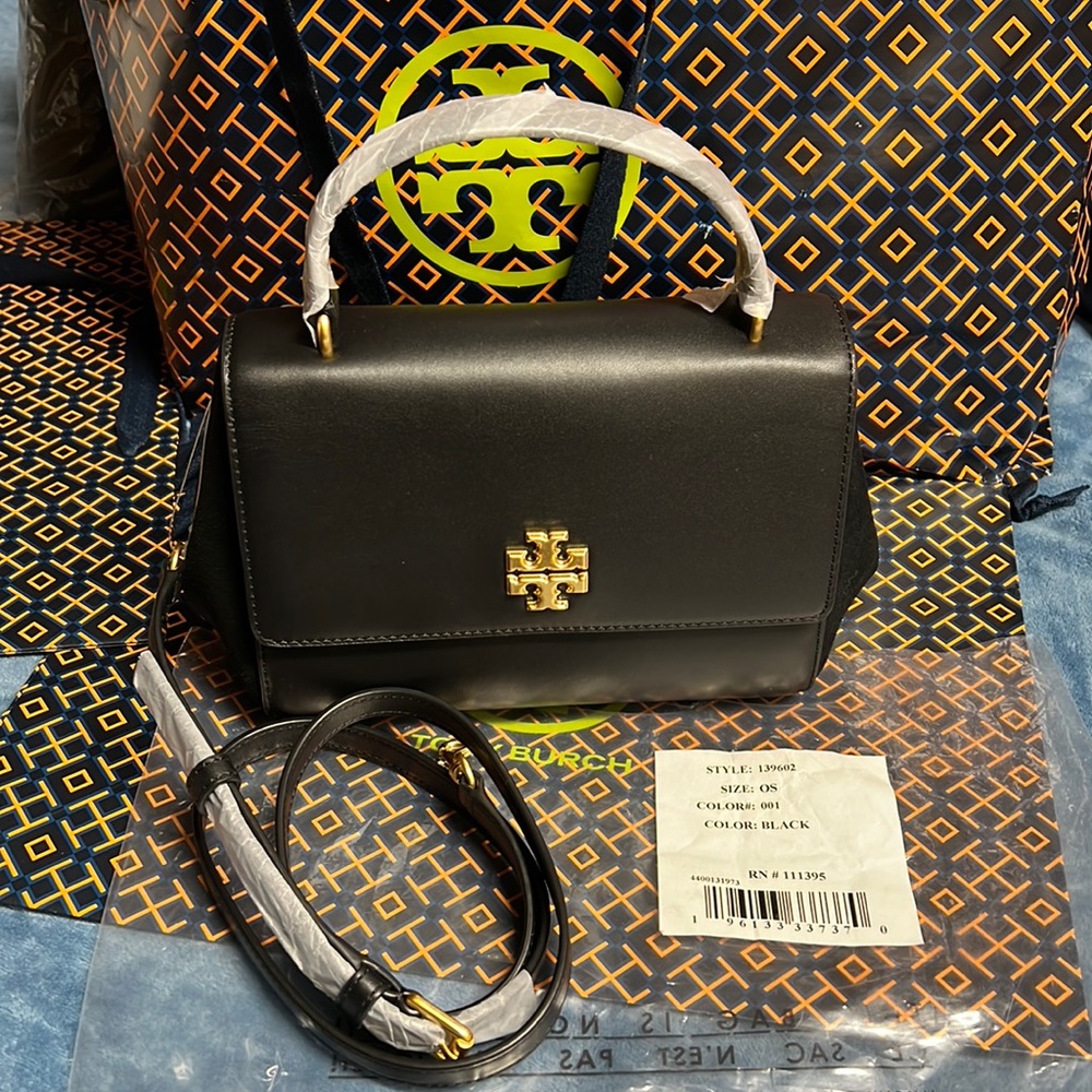 Tory Burch Top Handle Satchel Leather Bag (Juliette Mixed Material Bag)